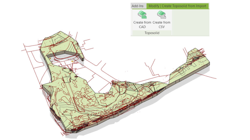 Create toposolid from external files CAD or CSV in big landscape architecture project