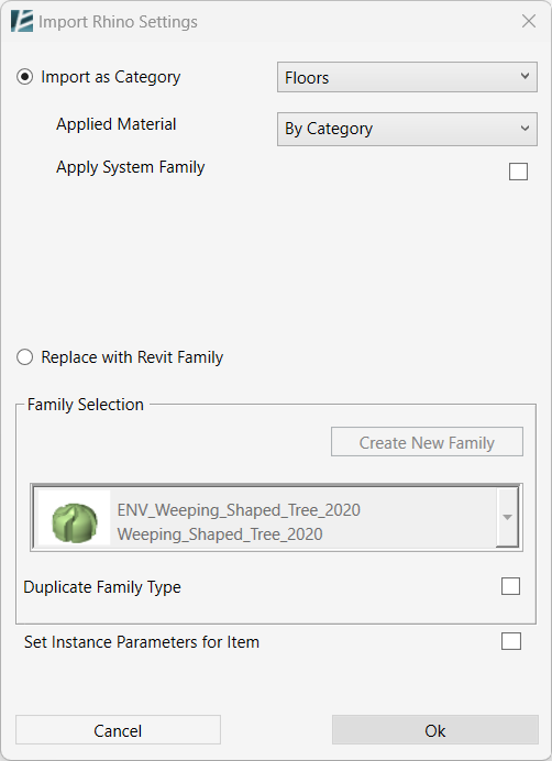 Add Rhino File Import Settings