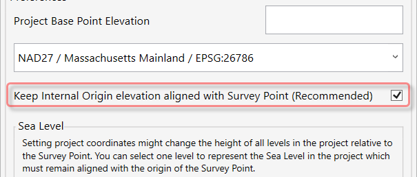 Keep Internal Origin align with Survey Point