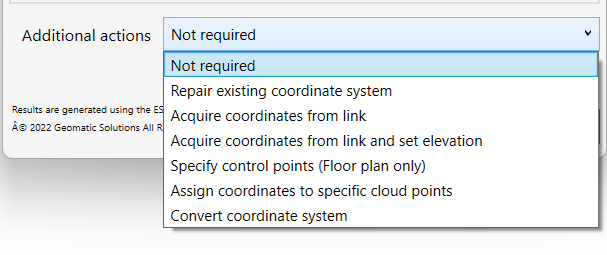 Set Coordinates Additional Actions