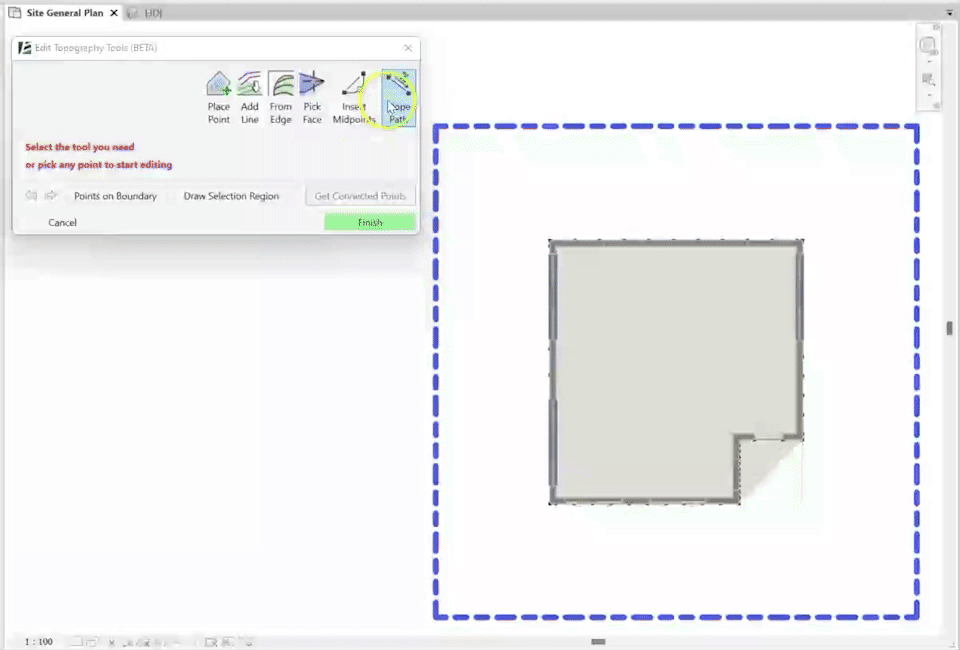 Create a slope in Revit topography
