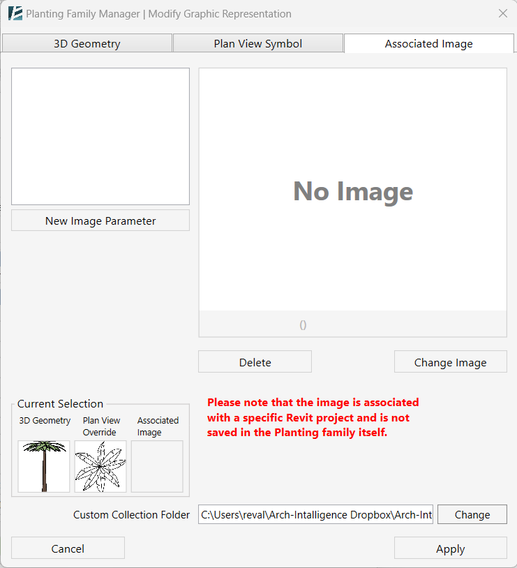 Planting Tool Associated Image Tab