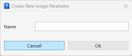 Create New Image Parameter add name window