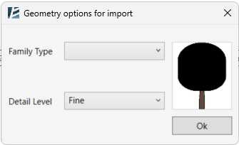 Geometry options to import