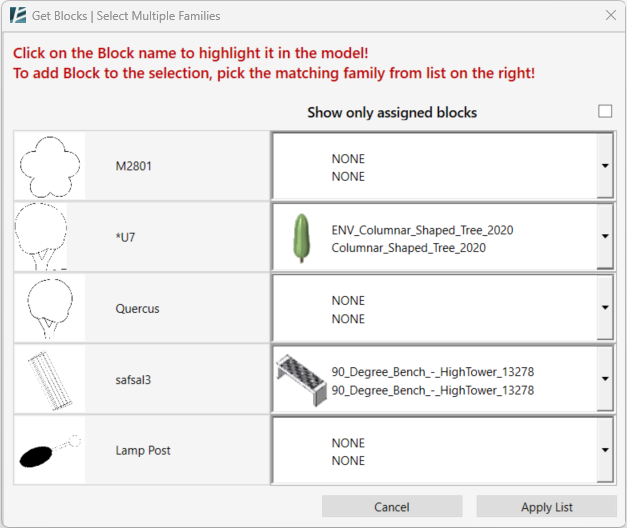 Select Multiple Families