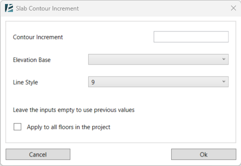 Slab Contour Update Window