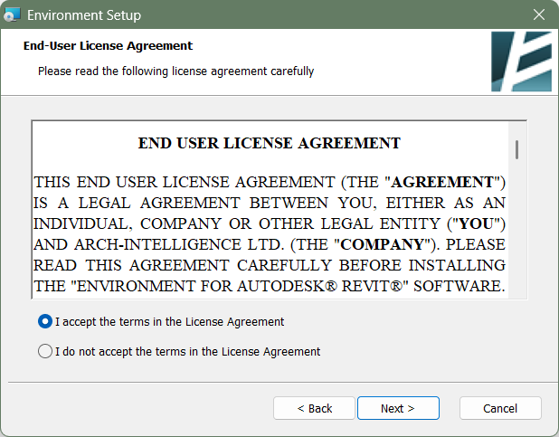 Install Screen Terms & Conditions